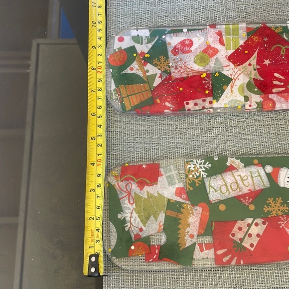 XMAS Festive Handmade Holiday Round Cheese Plate Serving Tray - Picture 12 of 13